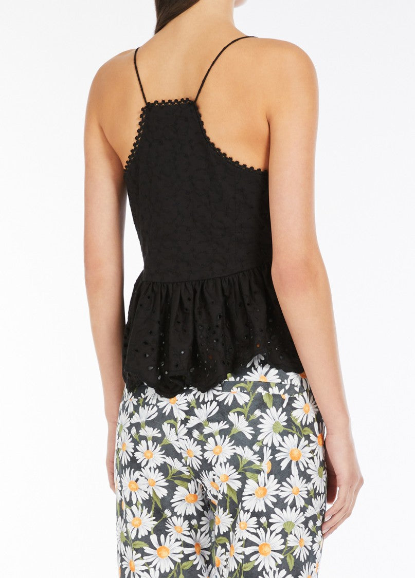 Max Mara Black Peplum Tank Top