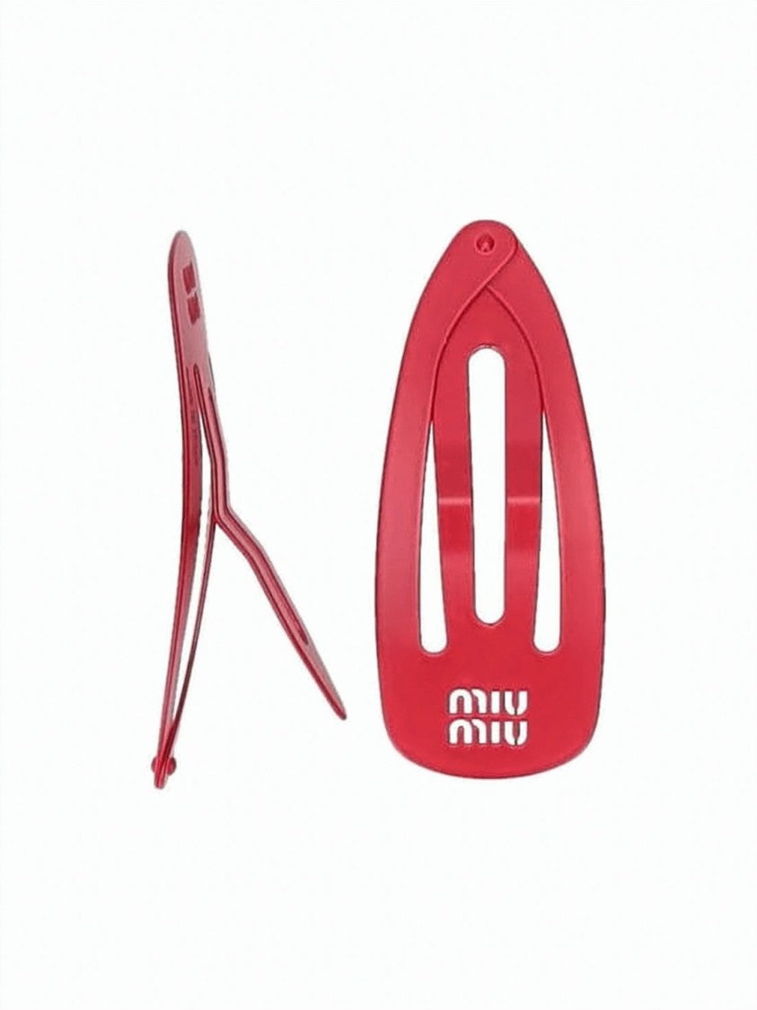 Miu Miu Elongated Teardrop Shape Metal Hair Pins
