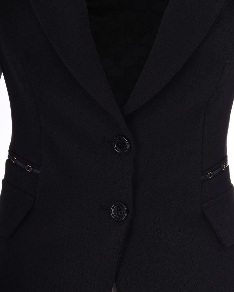 Elisabetta Franchi Black Monocromatico Polyester Blazer