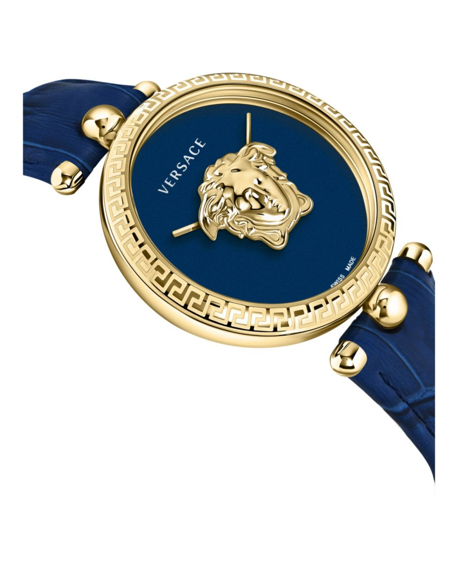 Versace Palazzo Empire Strap Watch With Blue Enamel Dial