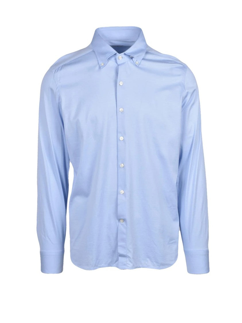 Sonrisa Fior Di Cotone Light Blue Button-Down Cotton Shirt