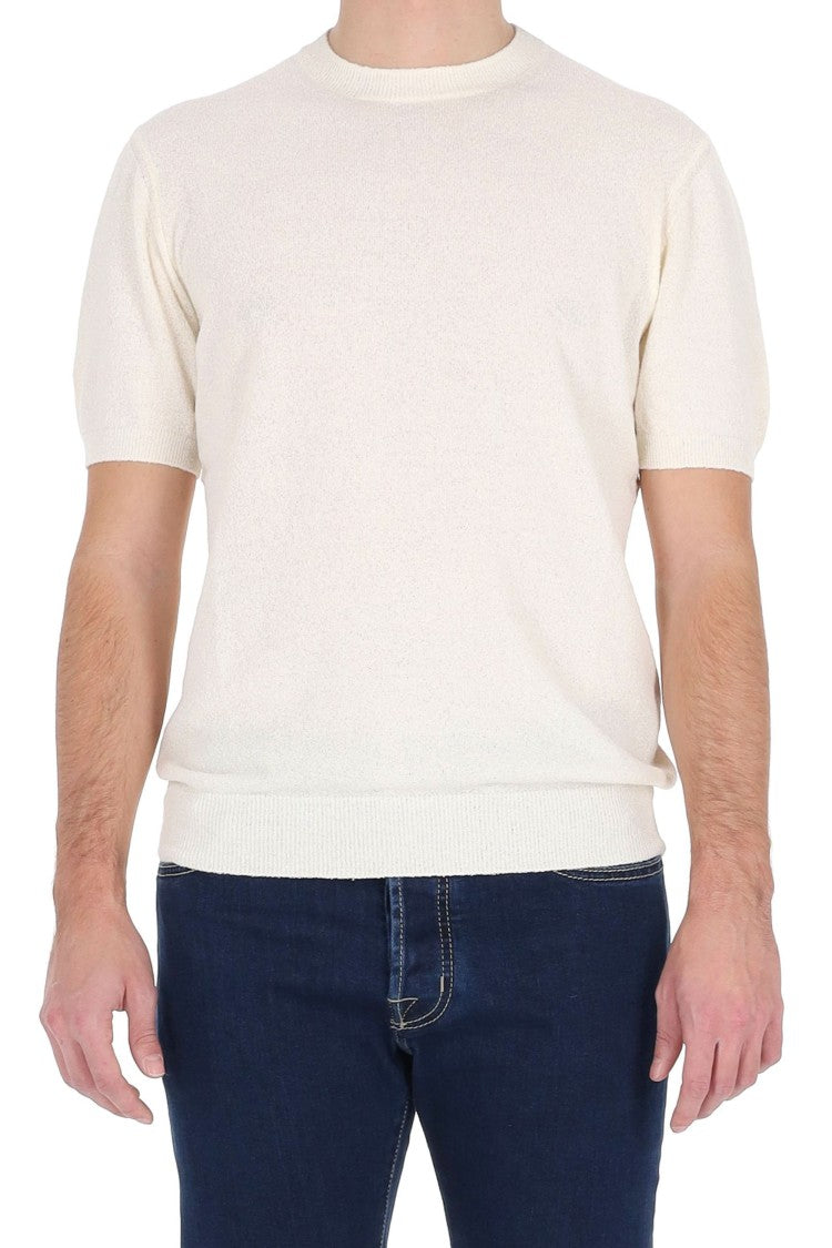 Drumohr Cream Lightweight Terry Cotton-Blend T-Shirt