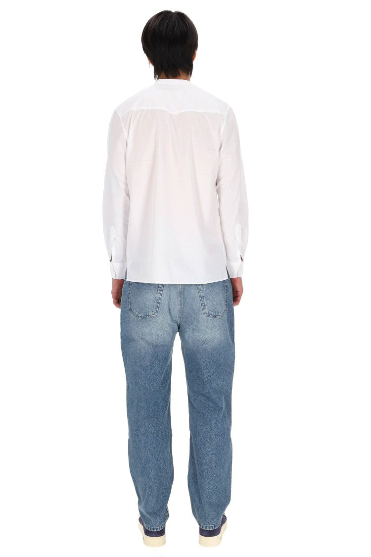 Officine Generale Gaston Light Poplin Band Collar Shirt