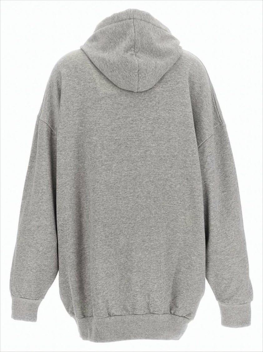 Isabel Marant Relaxed-Fit Grey Hoodie With Textured Finish