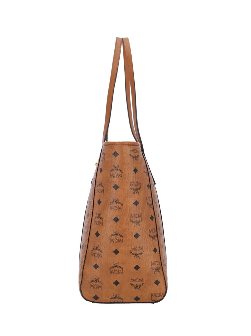 Mcm Brown Liz Large Visetos Tote Bag