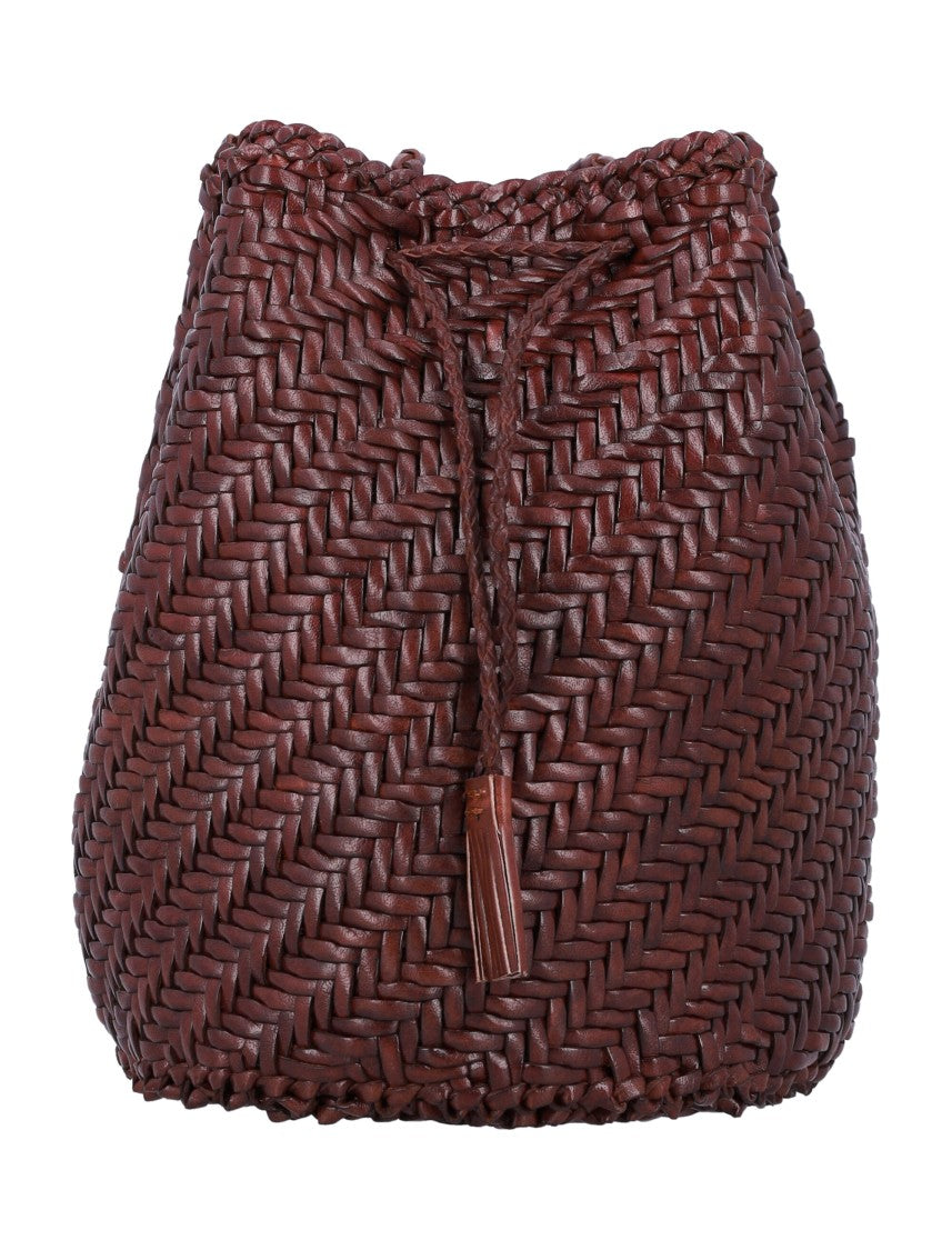 Dragon Diffusion Pompom Artisanal Woven Bucket Bag