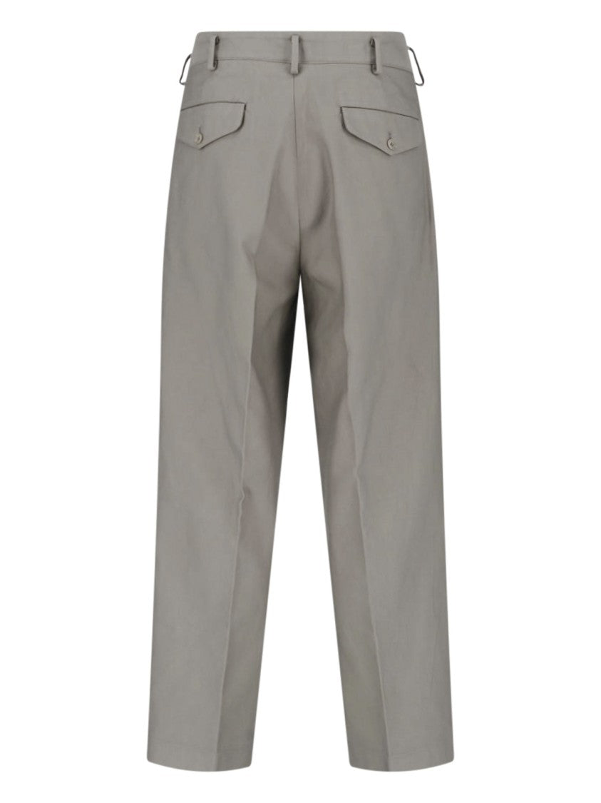 Kaptain Sunshine Grey Riviera Straight-Leg Pleated Trousers