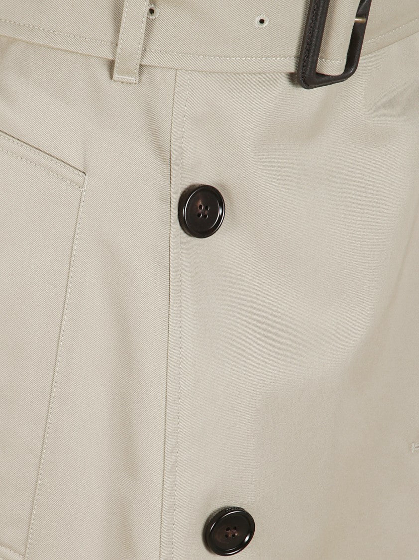 Burberry Flared Cotton Twill Skirt