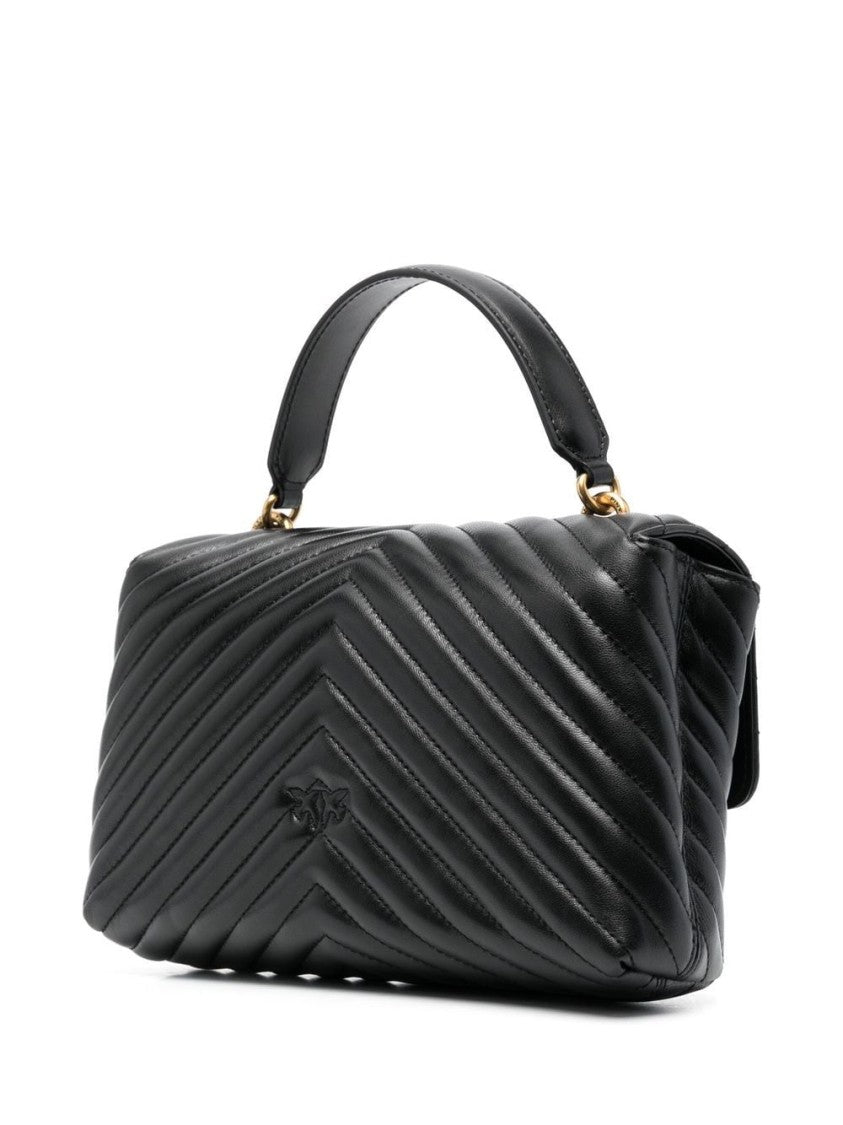 Pinko Chevron Quilted Nappa Leather Handbag