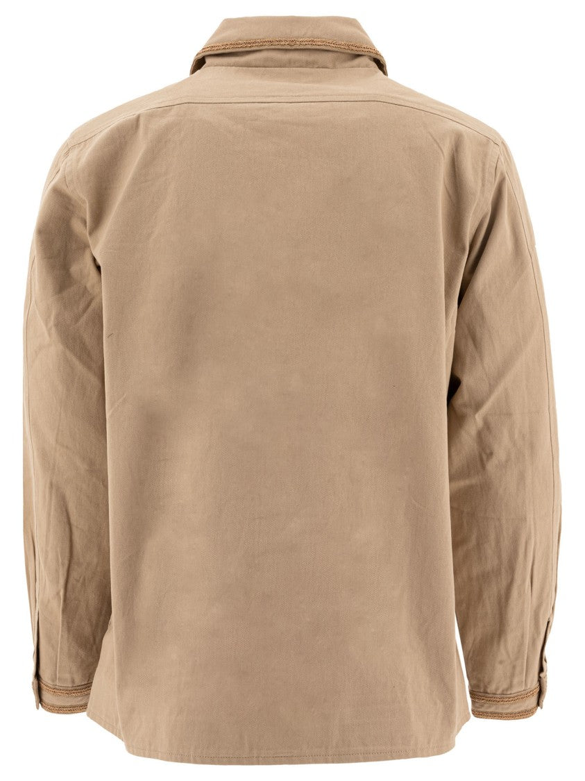 Bode Beige Cotton Jacket With Button-Up Front