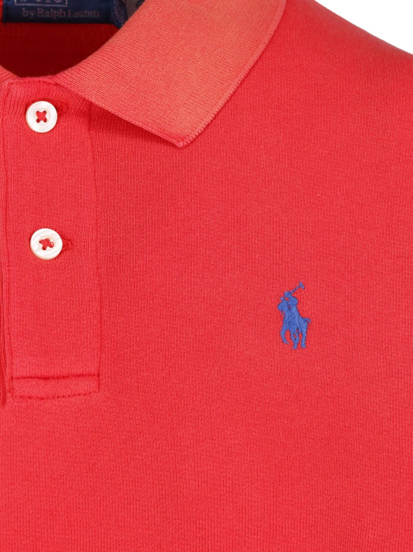 Polo Ralph Lauren Red Cropped Polo Collar Ribbed Sweater