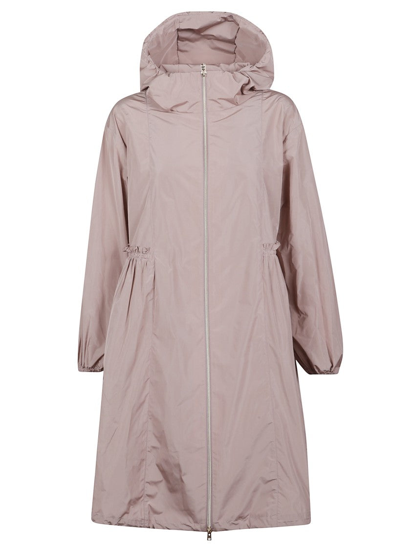 Herno Pink Ruffled Details Hooded Parka