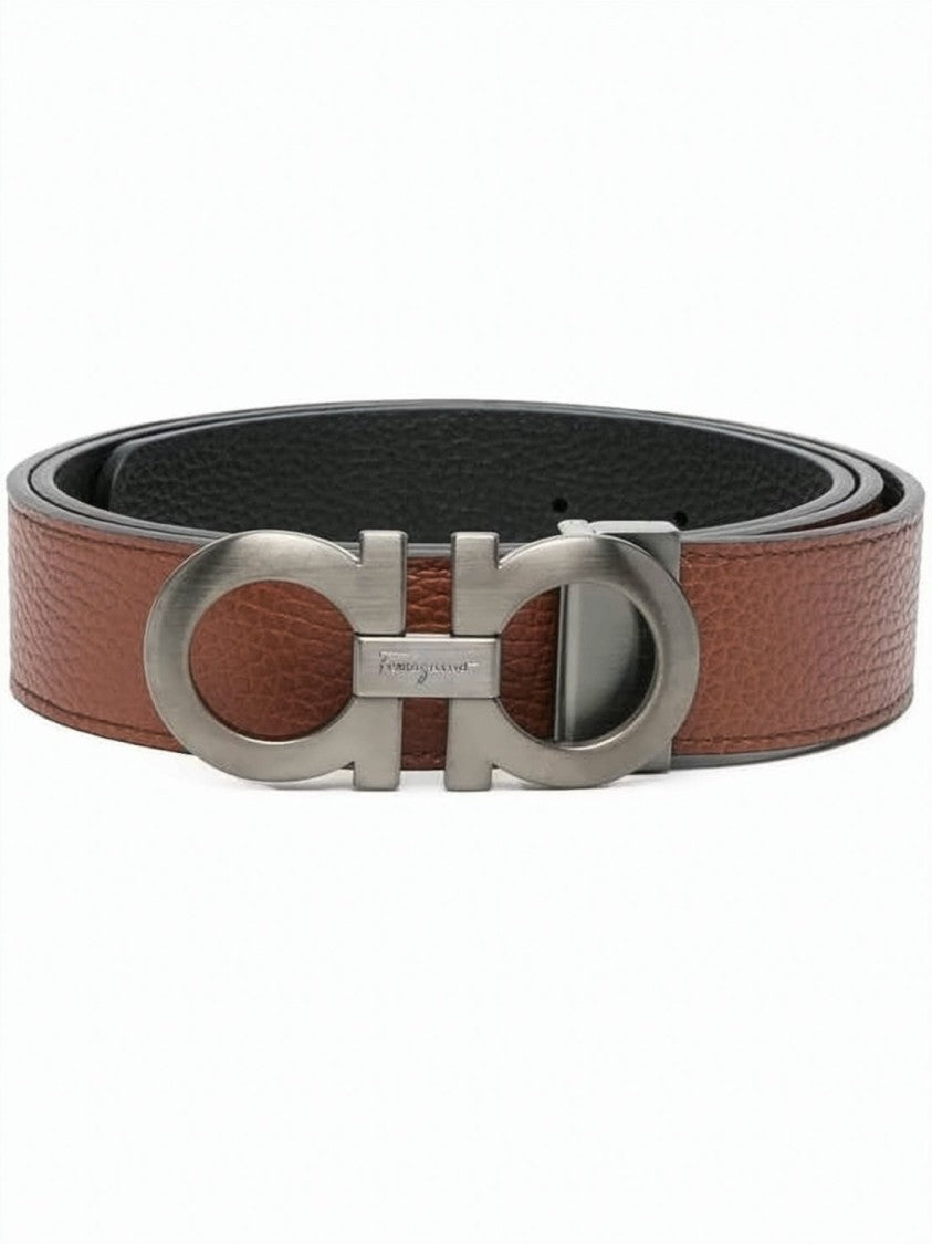 Salvatore Ferragamo Textured Calf Leather Belt