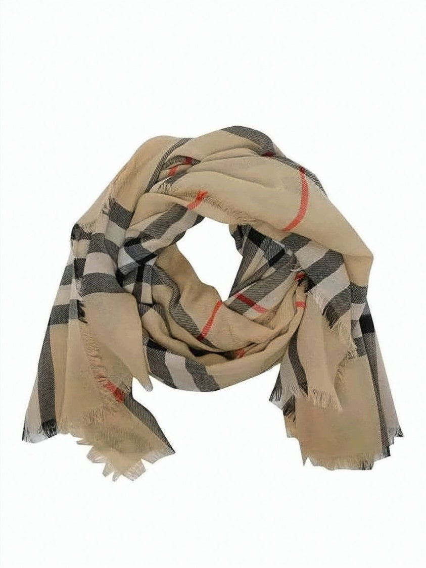Burberry Classic Check Pattern Wool Scarf