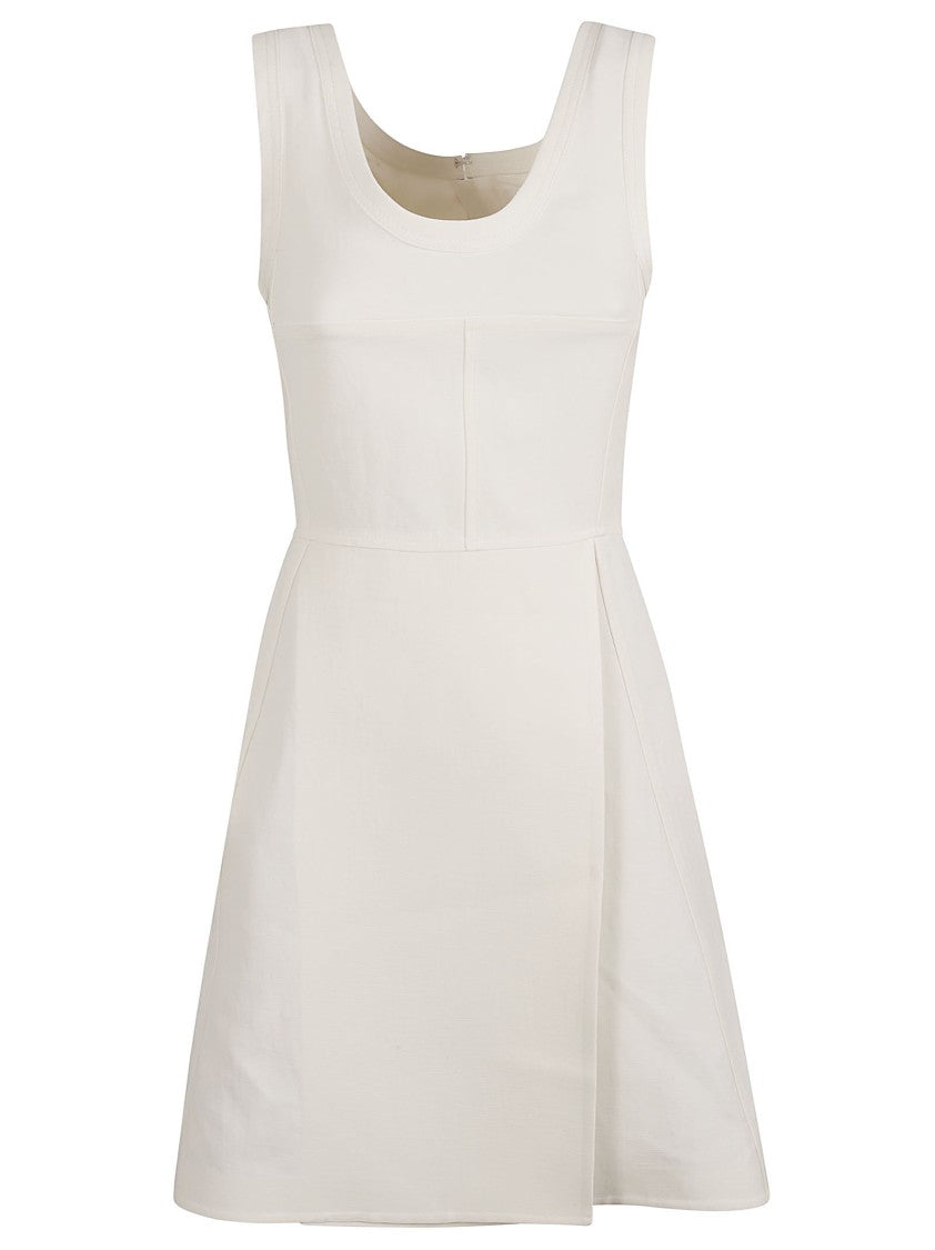 Jil Sander Fitted Bodice Mini Dress With Flared Skirt