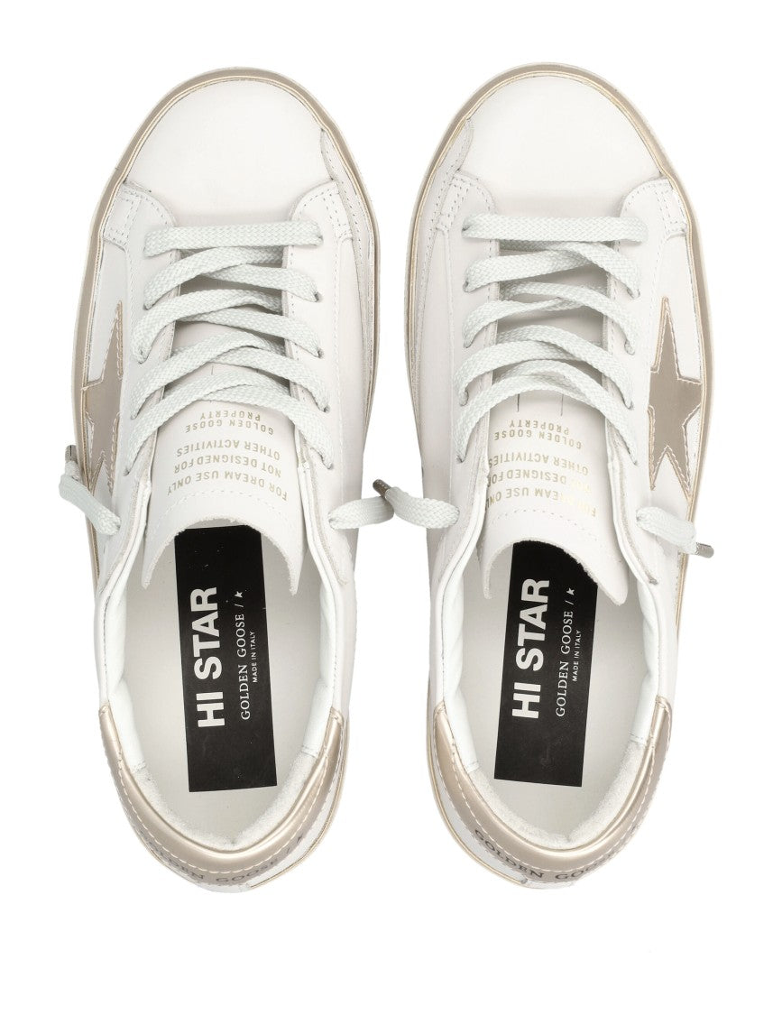 Golden Goose Hi Star Laminated Detail Sneakers