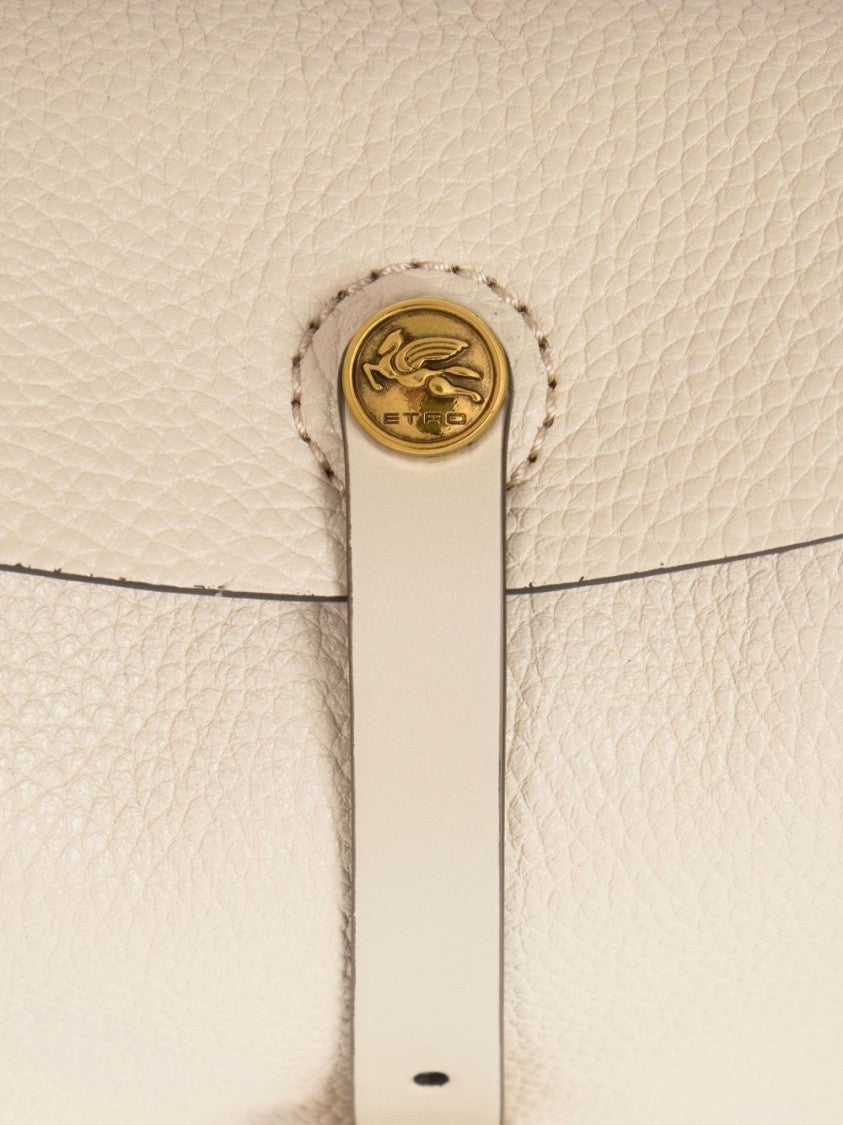 Etro Curved Ivory Calfskin Handbag