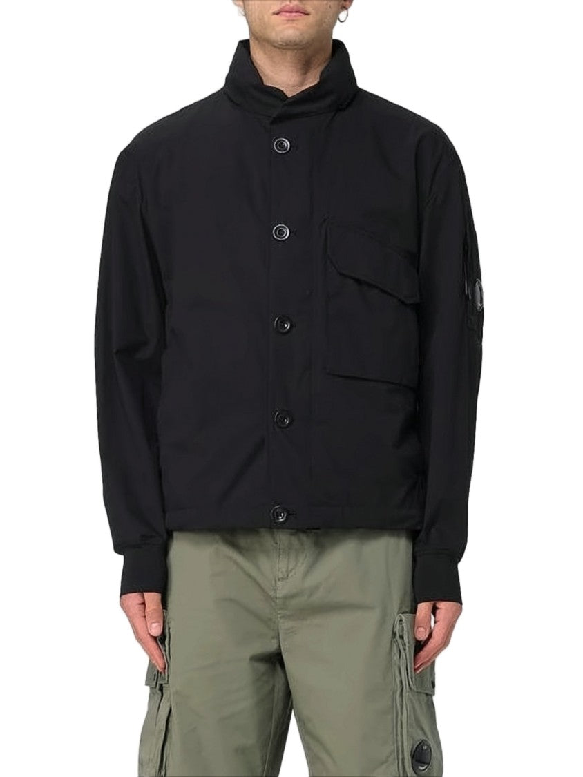 C.P. Company Minimalist Black Jacket With High Collar