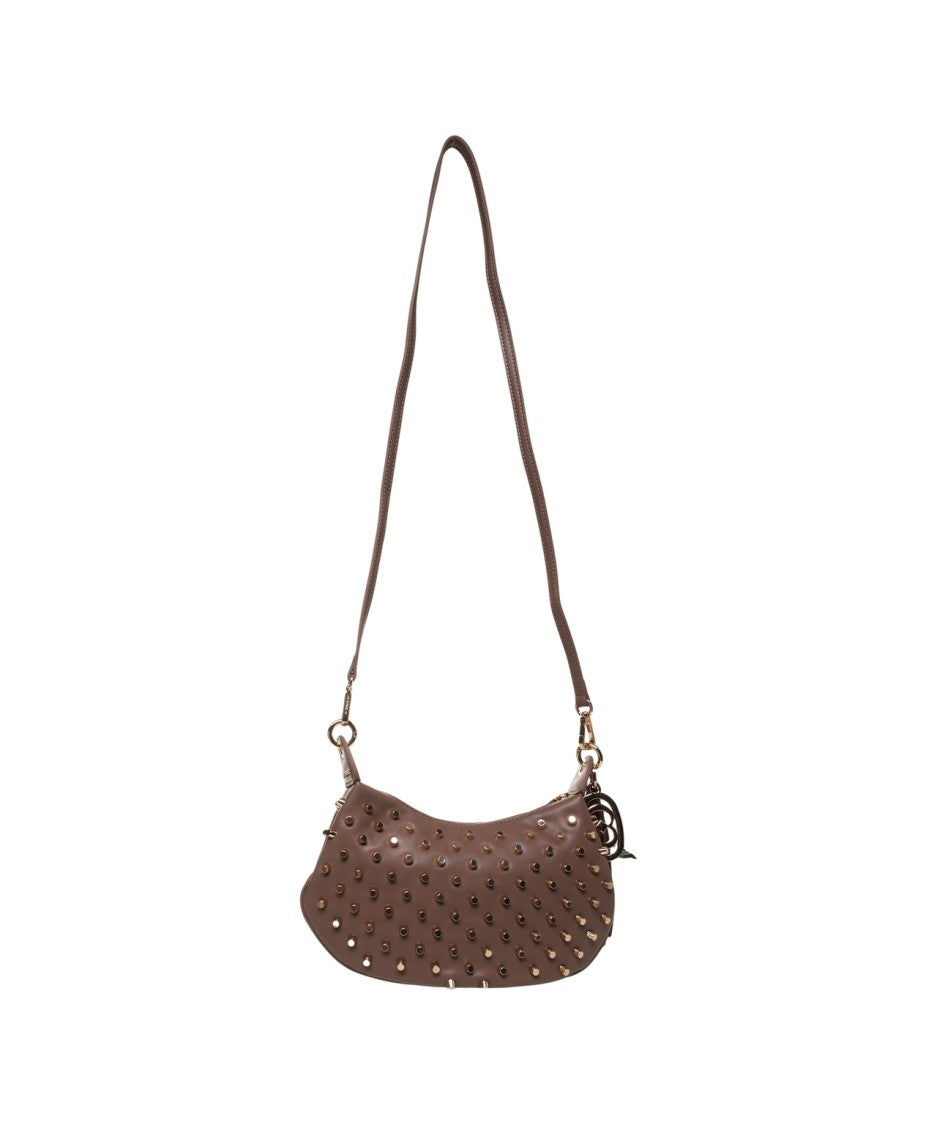 La Carrie Shoulder Bag In Smooth Faux Leather With Metallic Studs