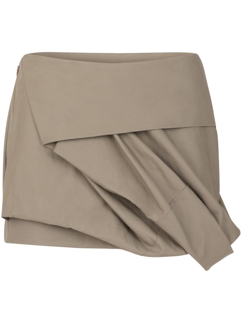 Entire Studios Structured Mini Skirt With Asymmetrical Draped Overlay