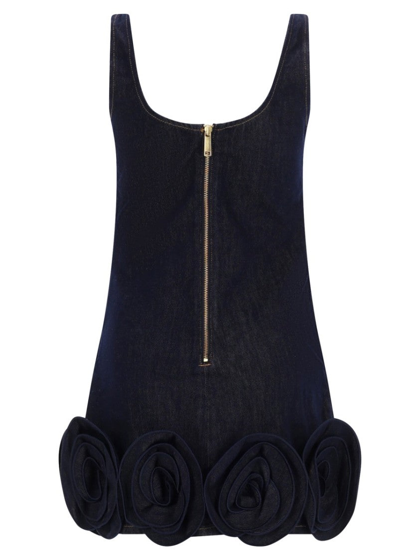 Self-Portrait Fitted Scoop Neck Cotton Mini Dress