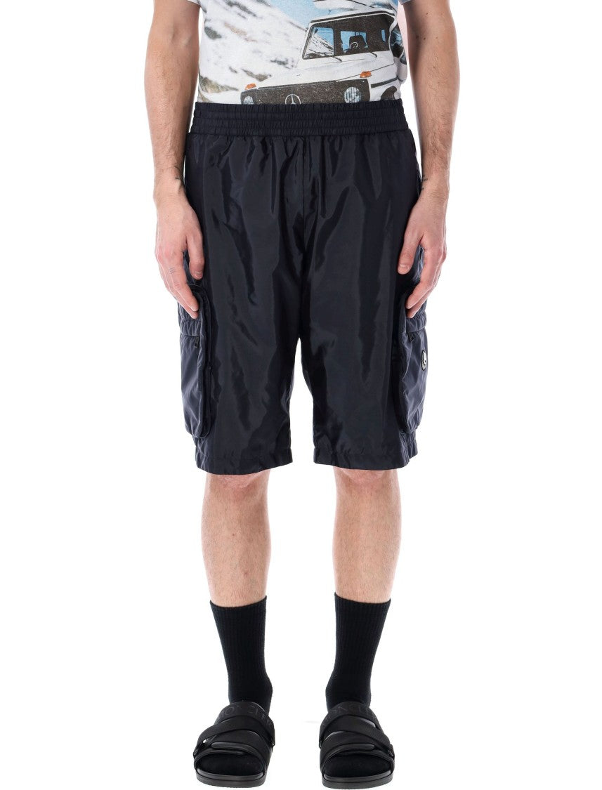 Moncler Genius X Mercedes Benz Black Relaxed-Fit Shorts With Elastic Waistband