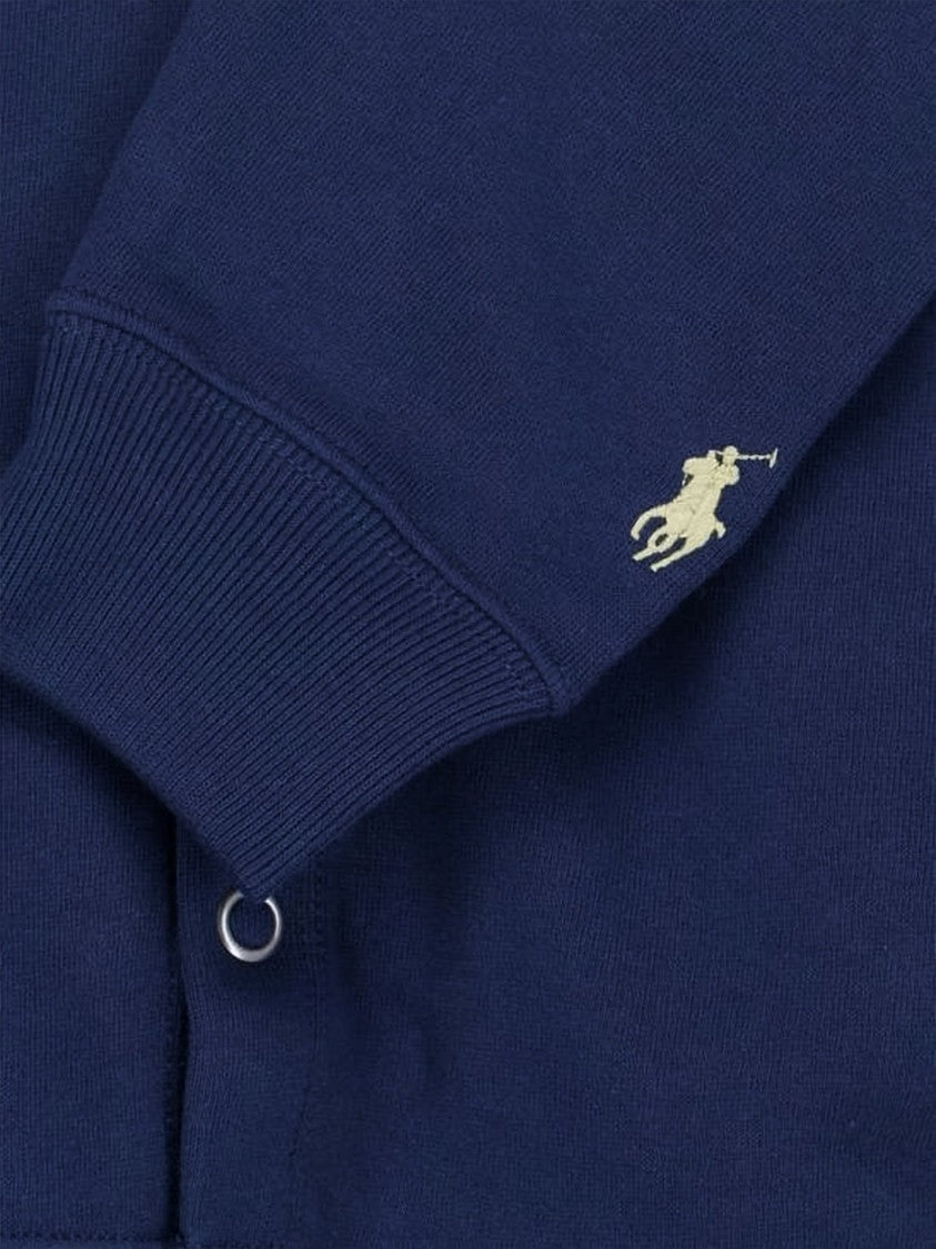 Polo Ralph Lauren Cropped Long-Sleeve Top With Snap-Button Front And Ribbed Cuffs