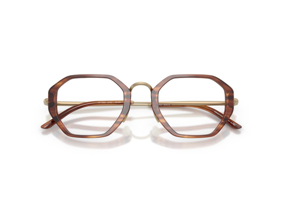 Giorgio Armani Gold 0Ar7282 Tortoiseshell Geometric Eyeglasses