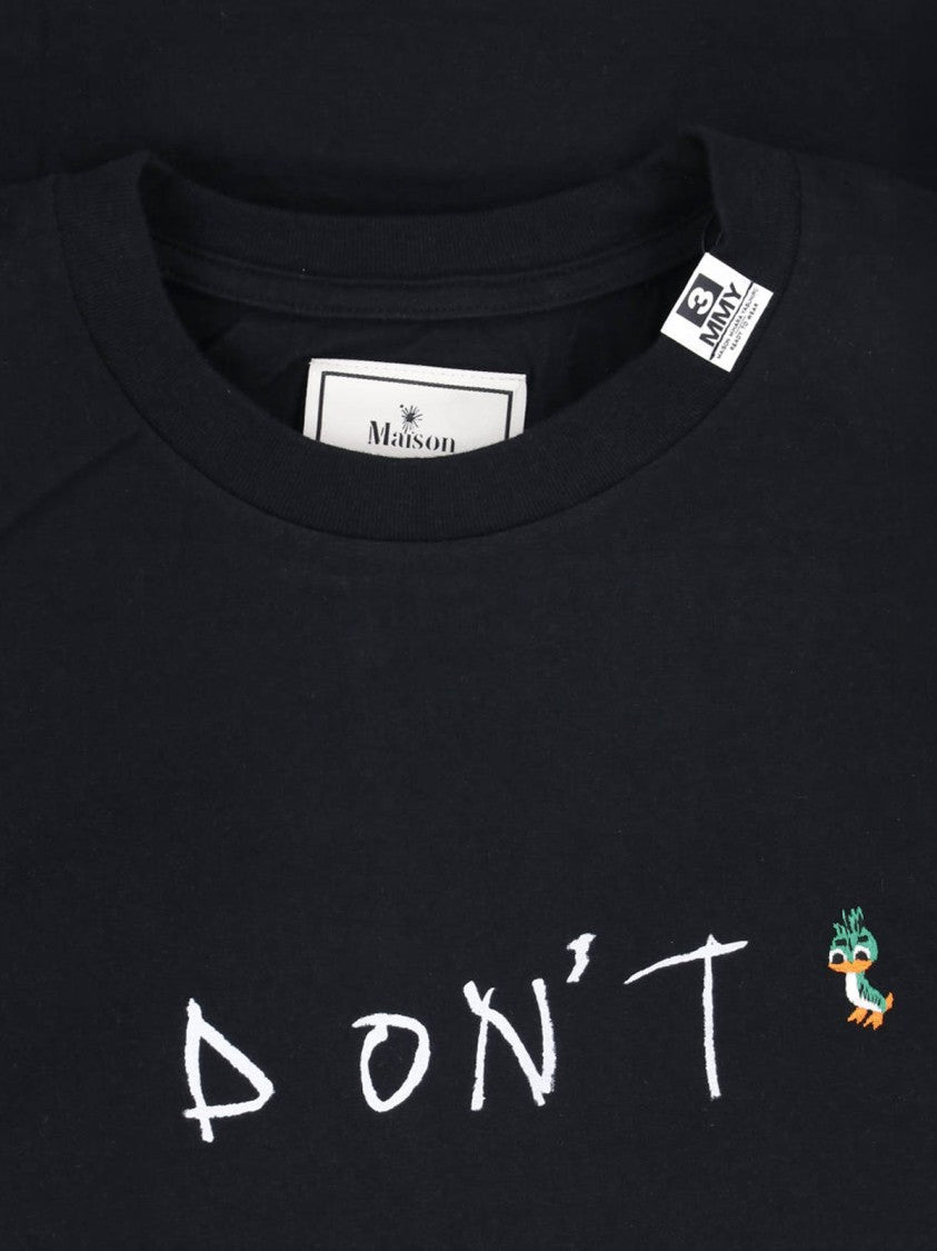 Maison Mihara Yasuhiro Black Printed Cotton T-Shirt