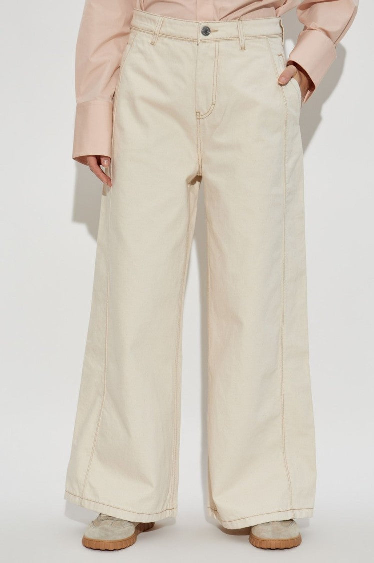 Ami Paris Super Wide Leg Jeans With Relaxed Fit And Timeless Appeal