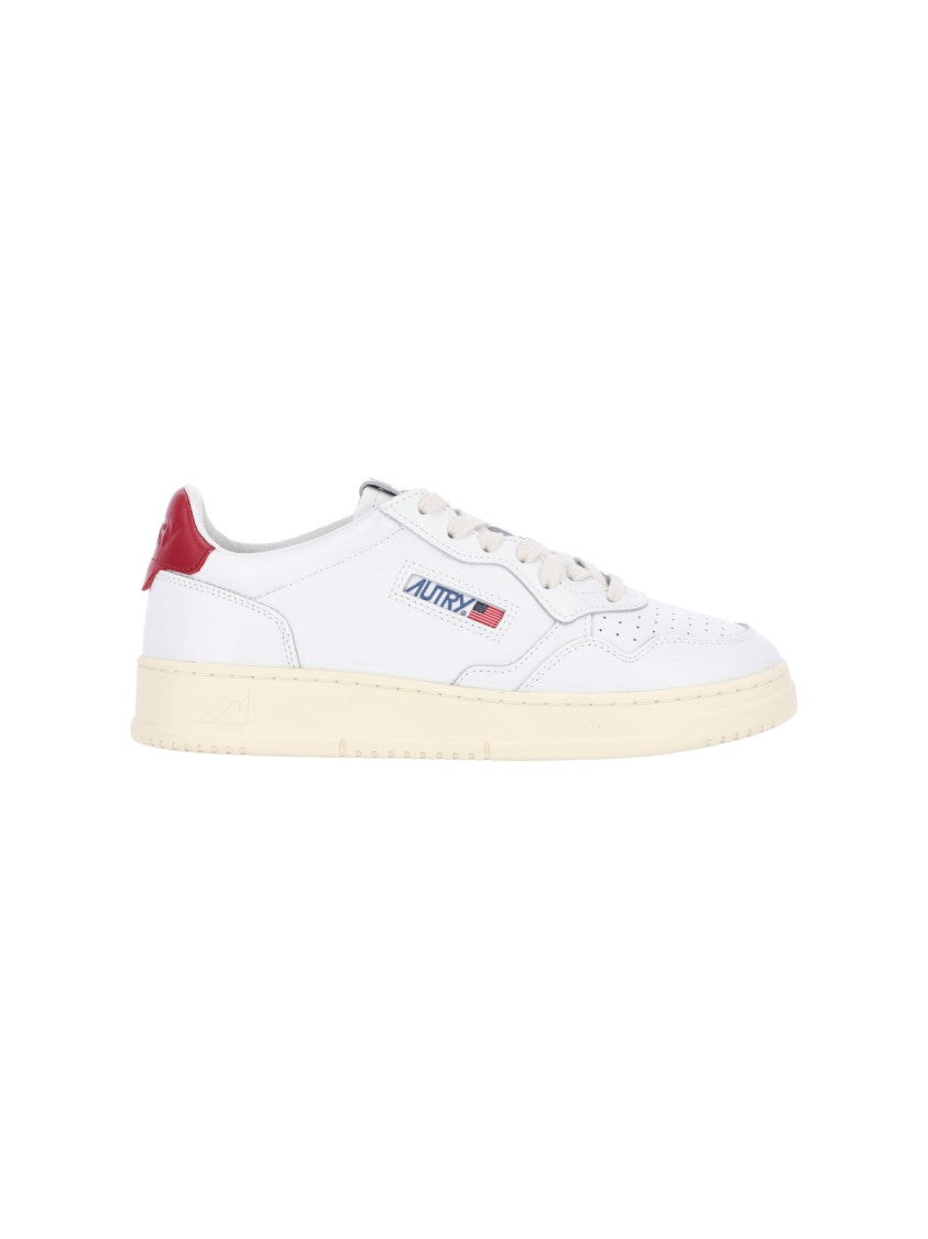 Autry Low-Top White Leather Sneakers With Perforated Detailing