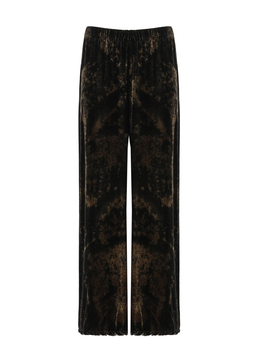 Avant Toi Relaxed Wide-Leg Velvet Trousers With Elastic Waistband