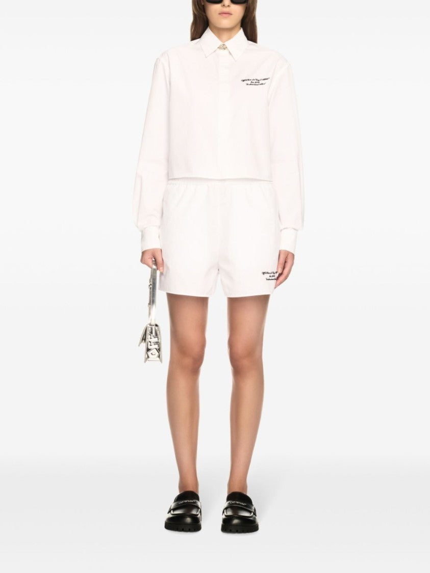 Off-White Cotton Cropped Shirt