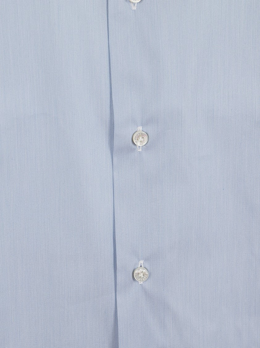 Barba Napoli Elegant Blue Neck Shirt With Soft Texture