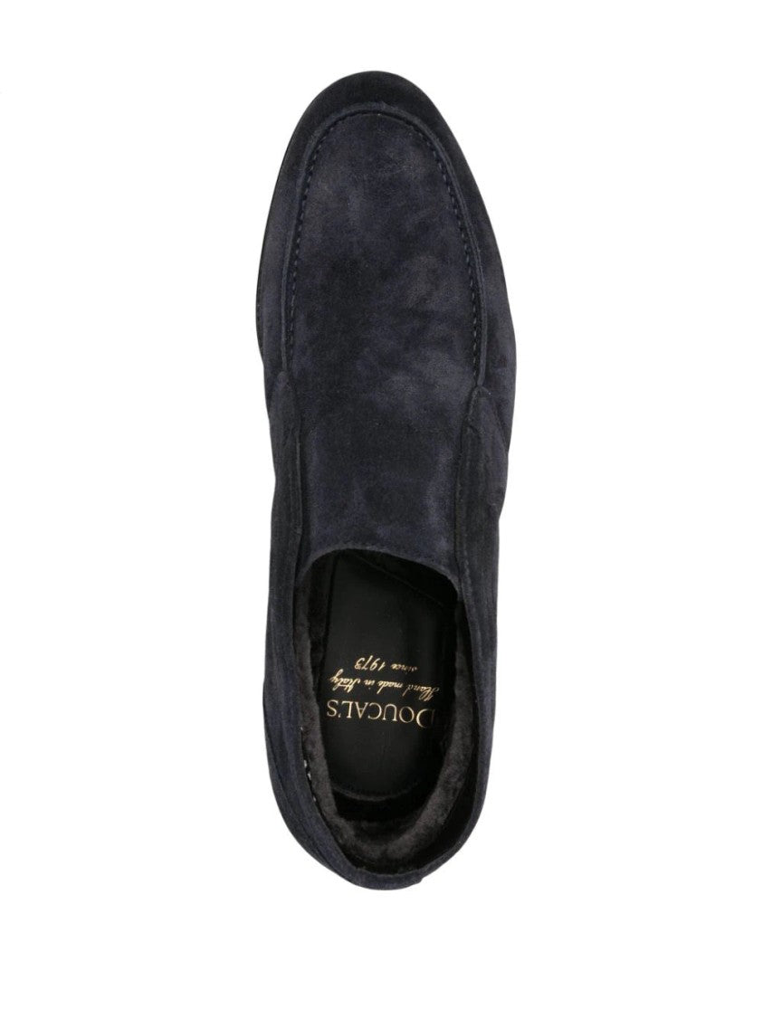 Doucal's Blue Slip-On Suede Boots
