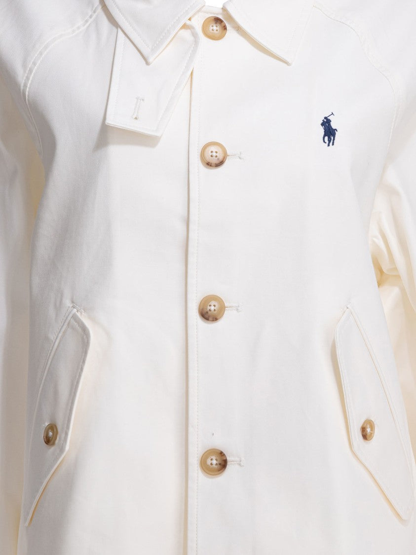 Polo Ralph Lauren Cropped Cotton Jacket With Classic Collar And Flap Pockets