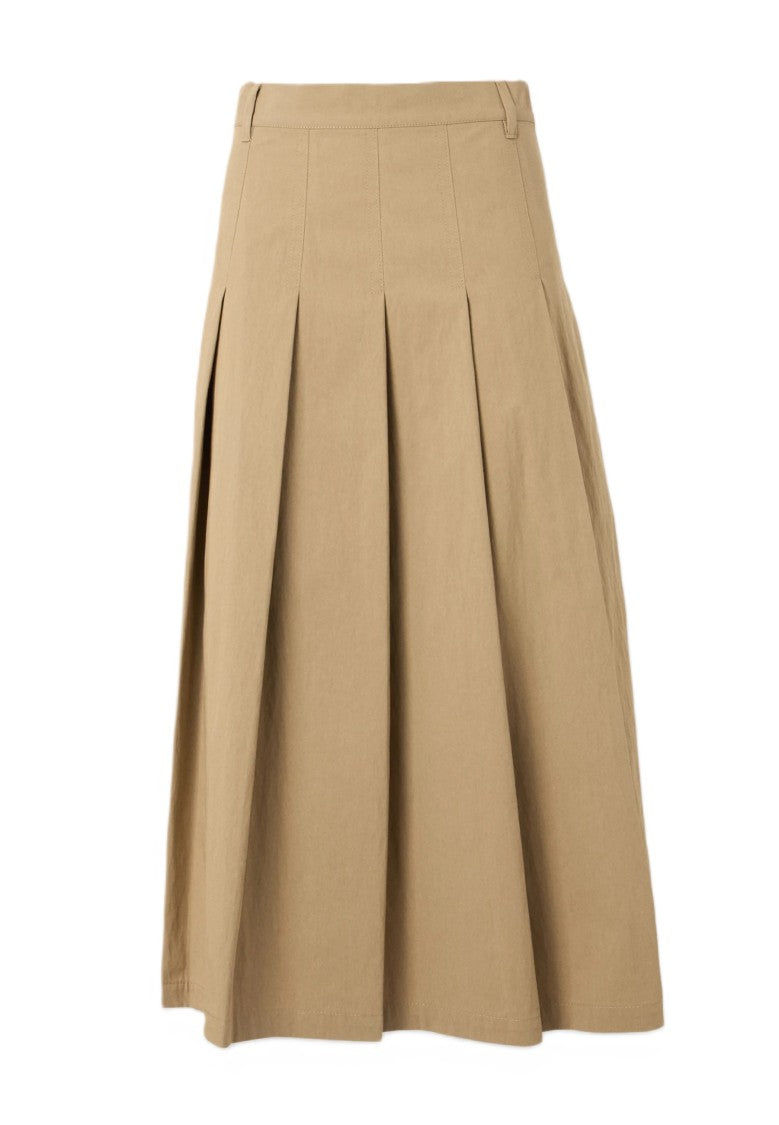 Max Mara Brown Cotton Blend Midi Skirt