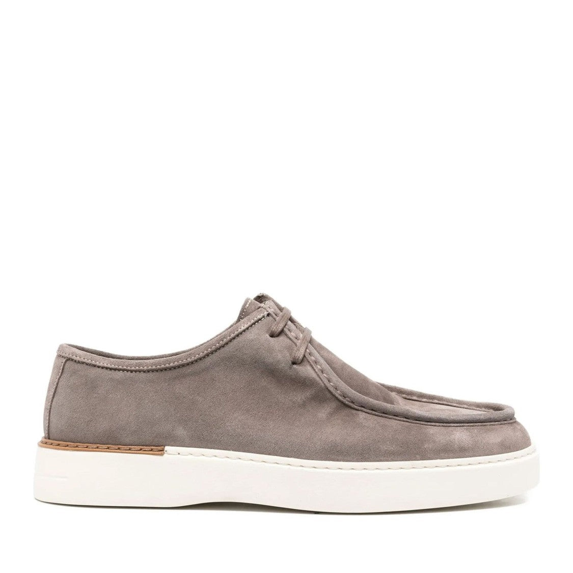 John Harrison Beige Suede Rounded Toe Loafers