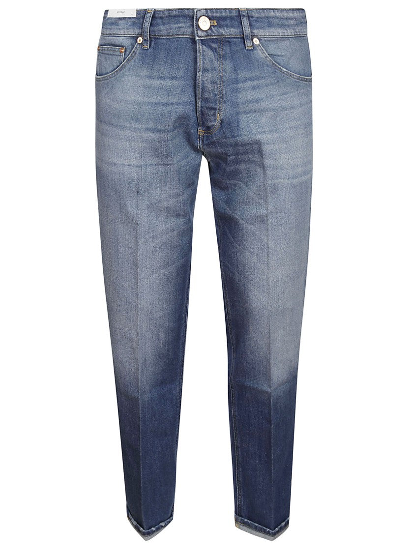Pt Torino Classic Blue Denim Jeans With Button