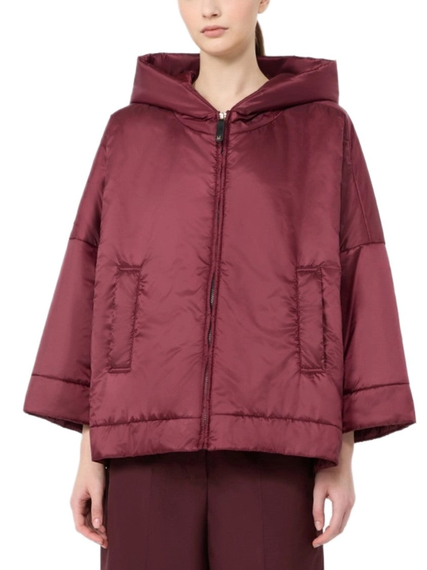 Max Mara Boxy Cropped Red Jacket With Three-Quarter Sleeves