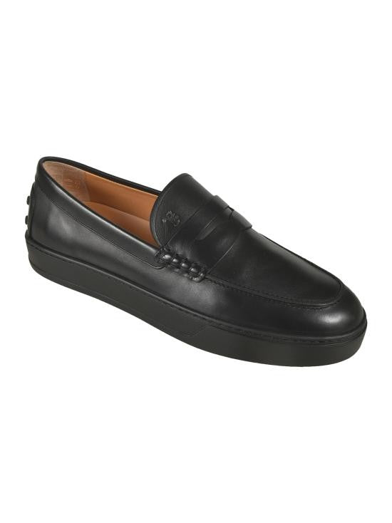 Tod's Black Calf Leather Loafers