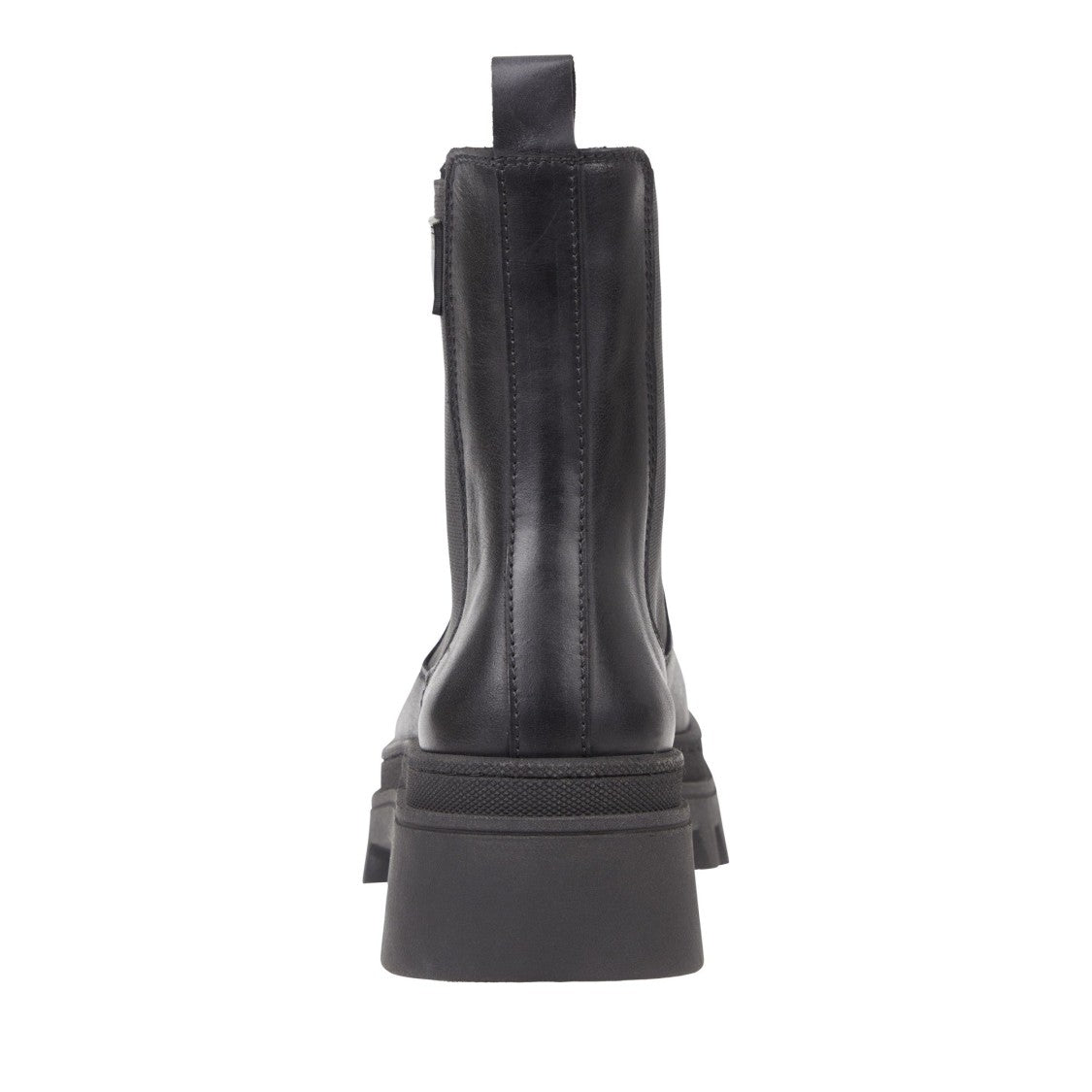 Tommy Jeans Black Smooth Leather Chunky Sole Chelsea Boots