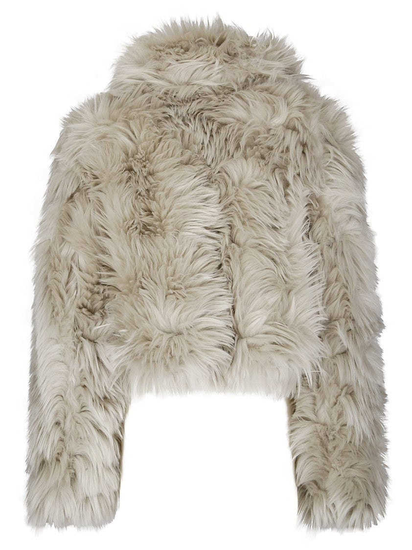 The Latest Cropped Faux Fur Jacket With Plush Texture