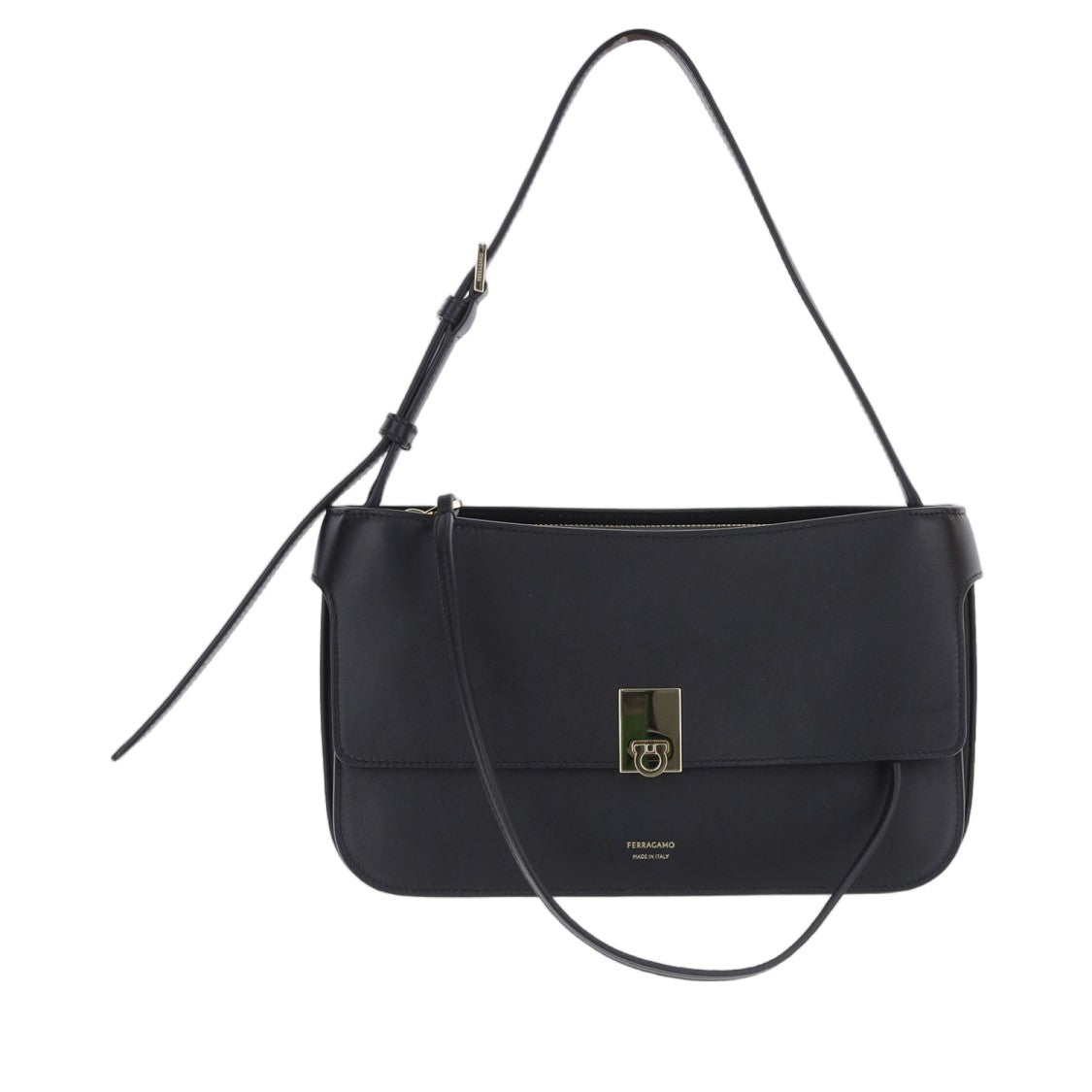 Salvatore Ferragamo Small Cara Leather Bag With Adjustable Handle And Flap Closure