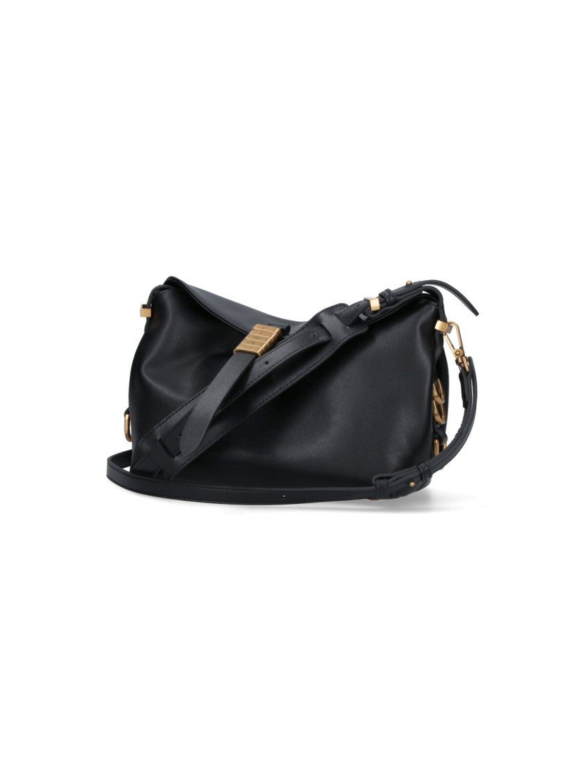 Pinko Minimalist Black Structured Bag With Smooth Texture