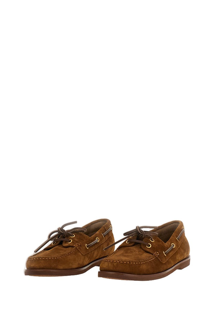 Gianvito Rossi Brown Vandee Suede Boat Shoes