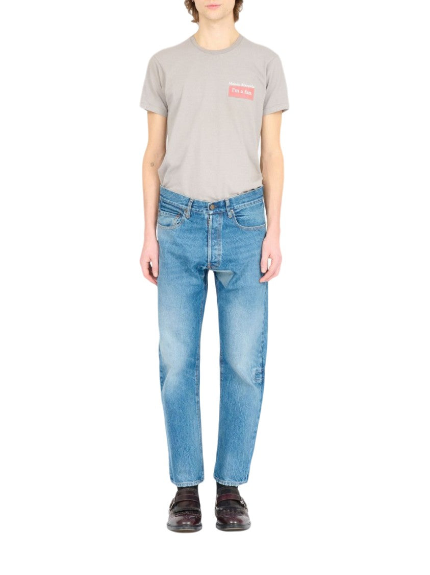 Maison Margiela Relaxed Fit Denim Trousers With Tapered Leg And Five-Pocket Design