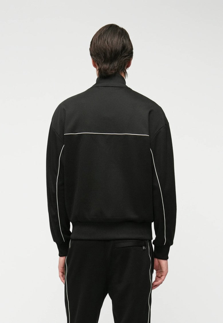 Lacoste Black Cotton Zip Up Sweatshirt
