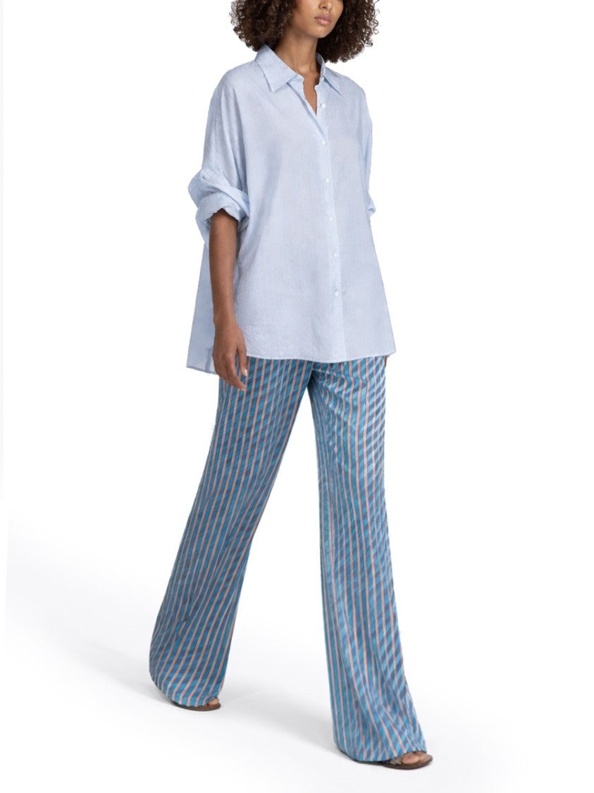 Dries Van Noten Casia Soft Pastel Vertical Stripes Shirt