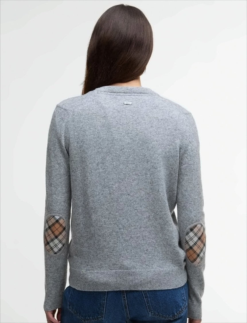 Barbour Pendle Cardigan With Tartan Trims